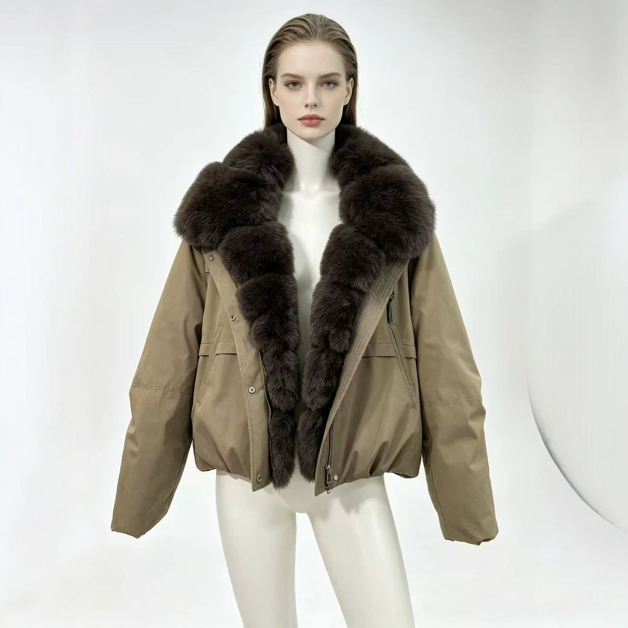 Women Winter Short Cotton Parka with Big Fur Collar 2026 New Arrival Fashion Coat Stylish Age-reducing Slimming Ladies Padded Outerwear