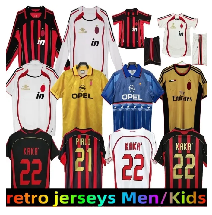 Maillots de football AC Retro 1990 2000 2006 2007 2009 2010 2012 Maillot de football AC MilanLY Gullit 1988 1996 97 Van Basten KAKA Inzaghi RONAL