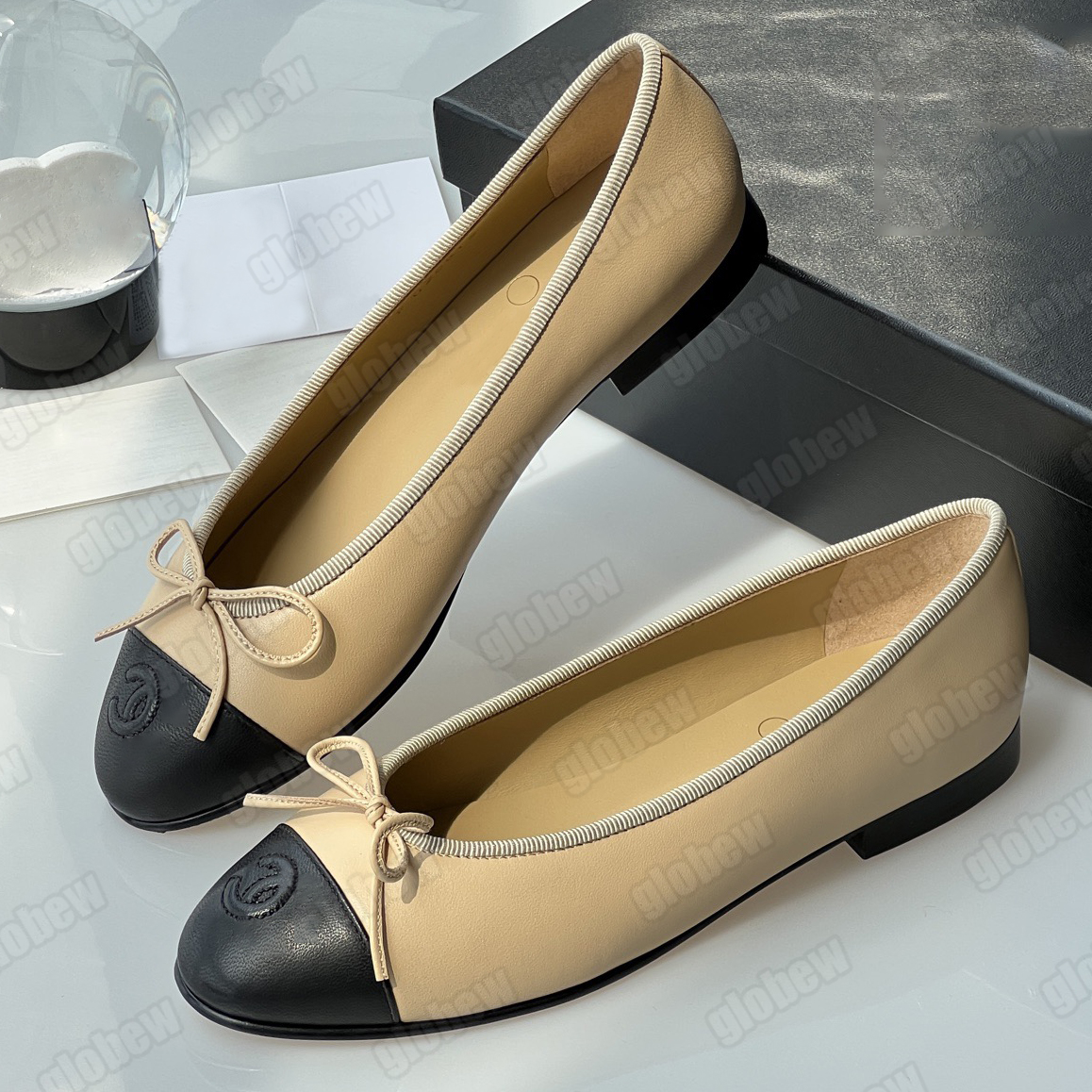 Top quality Ballet flats Suede Leather Round toesbow designer shoes womens loafers Flatdress shoes slip on Bowtie ballerina Flat Boat shoes Luxury