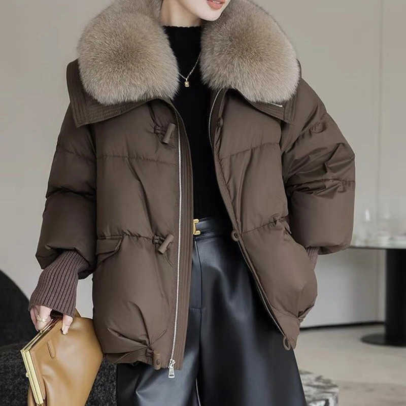 Furcollar Womens Cotton Padded Coats Thick Warm Outwear Top Parkas Windproof Down Jacket Ladies Winter 2025 S261014C1ZH