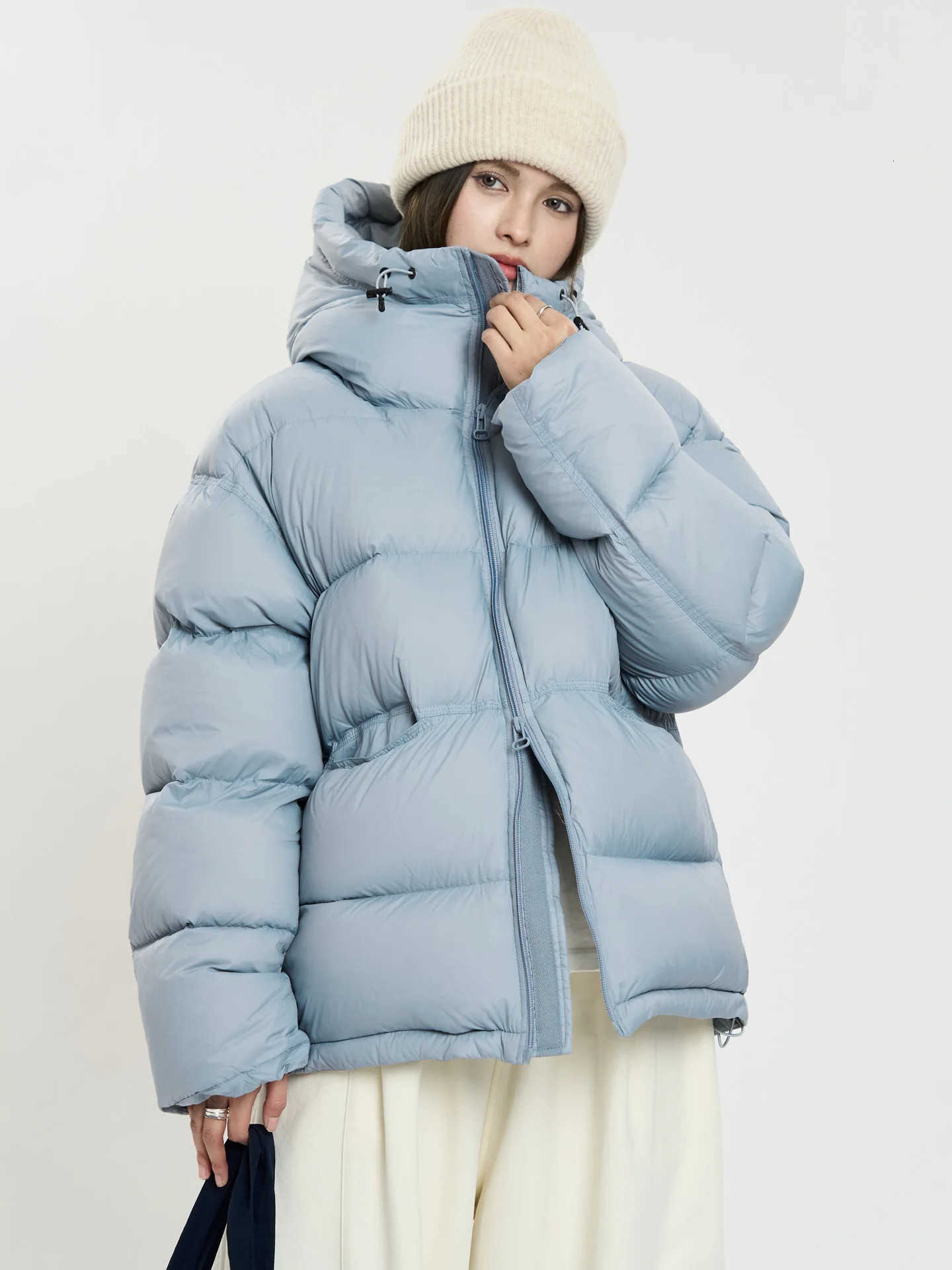 womens Winter solid color hooded down jacket S261014B9W8