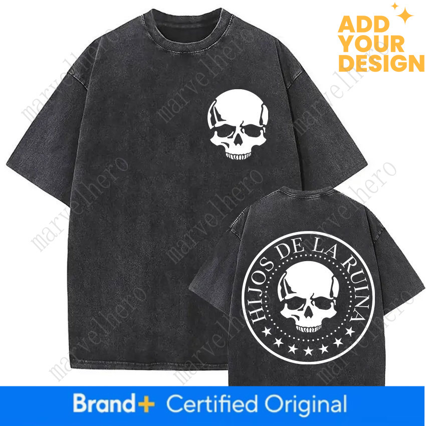 Washed Vintage NATOS WAOR Hijos De La Ruina Logo Album Merch T Shirts Men S Women Hip Hop Gothic Short Sleeve T Shirt Streetwear