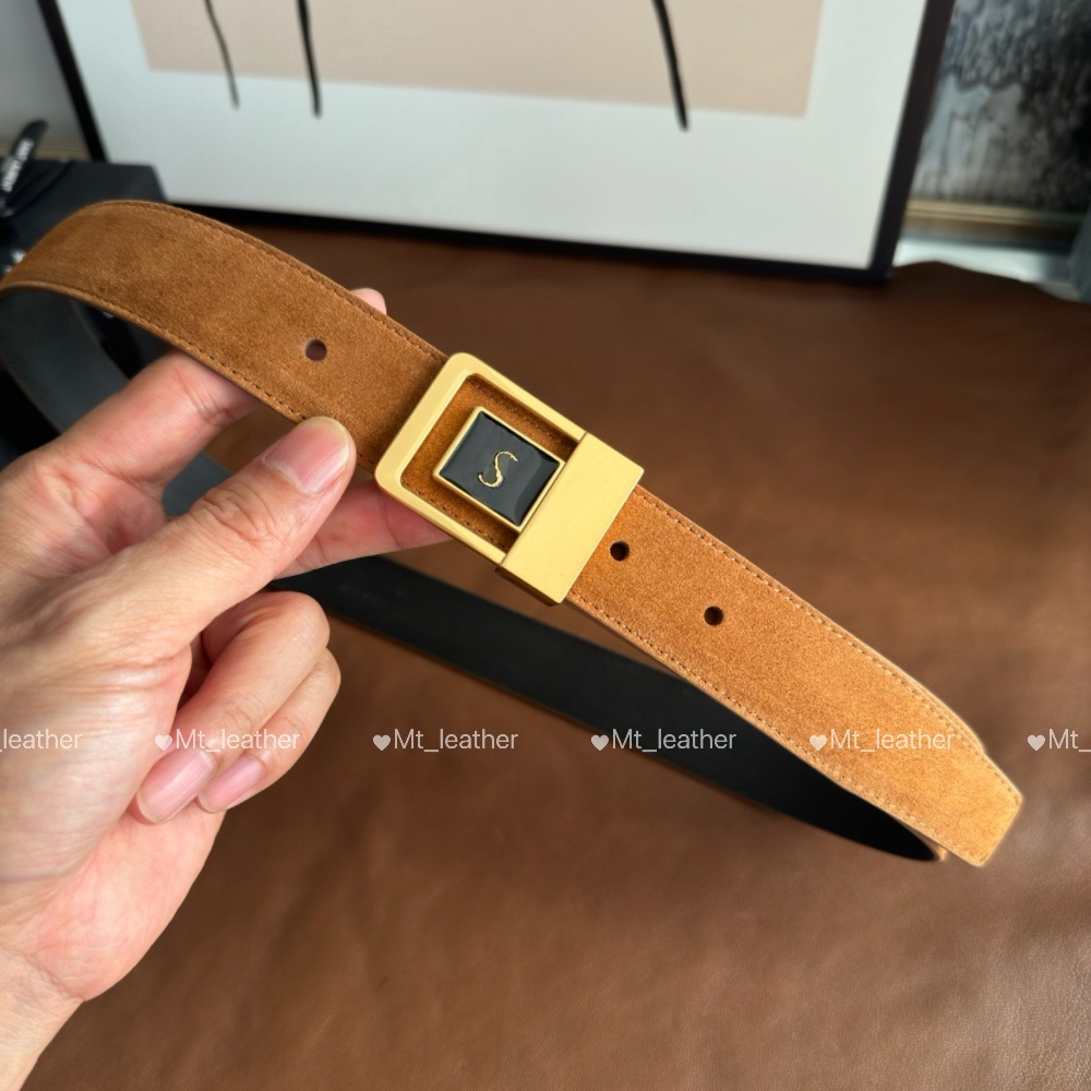 Women Designer Belt Leather Belt Classic Letters Brown Sude Belt Luxury Women Men Belt width 3cm 2cm Autumn winter belt Two styles Match skirts pant