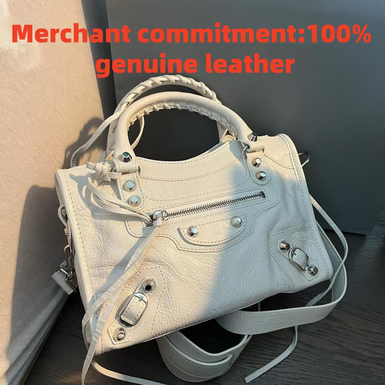 Luxury designer bag 3 sizes LE CITY Handbag large capacity tote bag Suede bag Womens handbags cowhide Rivet Motorcycle bag genuine leather Shoulder