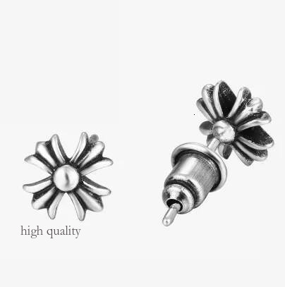 Chrome Cross Stud Designer Hoops Earing Womans S925 Silver Classic Design Earrings Luxury Vintage Hip Hop Plated Gold Earring Valentines Day For Wom