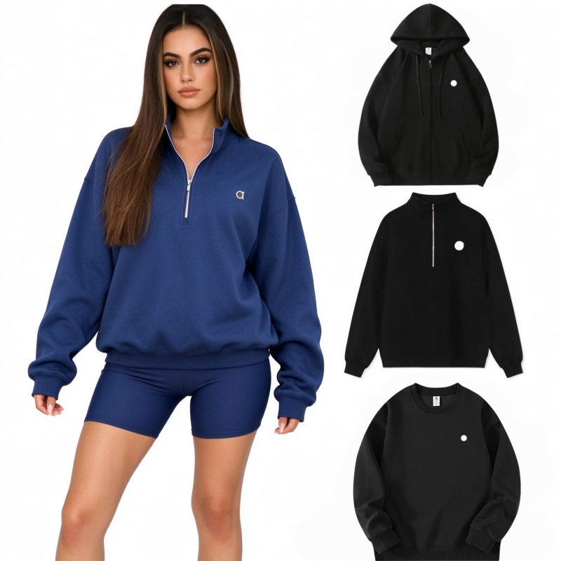 men sets ZIip sweat à capuche femmes Yoga parfaitement surdimensionné sweats 3D Logo pull ample à manches longues ensembles courts femmes vêtemen