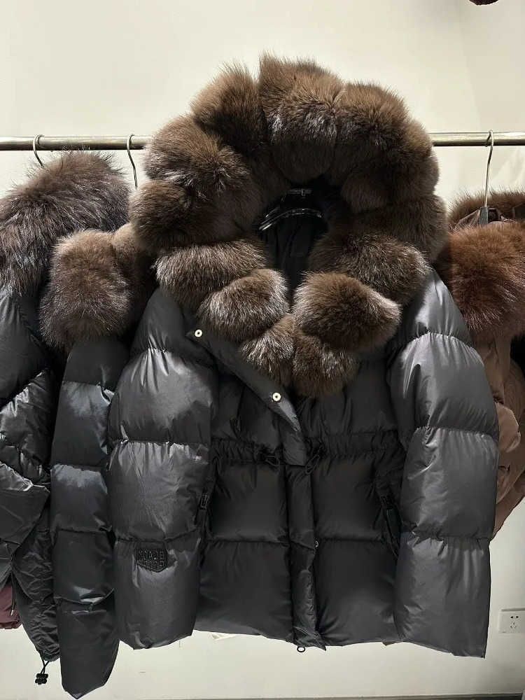 Jacket Down Women 2025 Winter Duck Coat Natural Raccoon Fur Collar Parkas Warm Puffer Jackets S261014KSY6