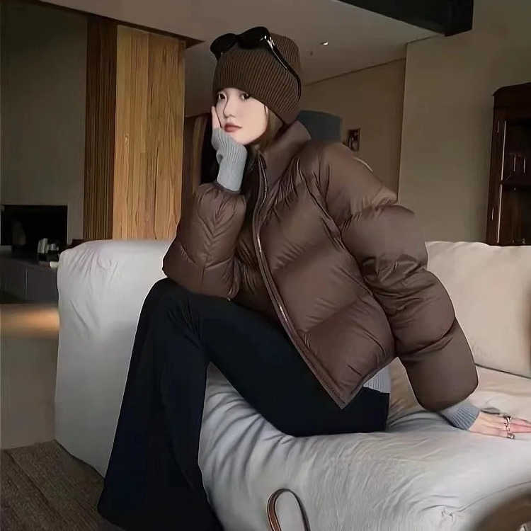 highend 2025 down jacket womens short and thick European winter white duck bread S261014F62B