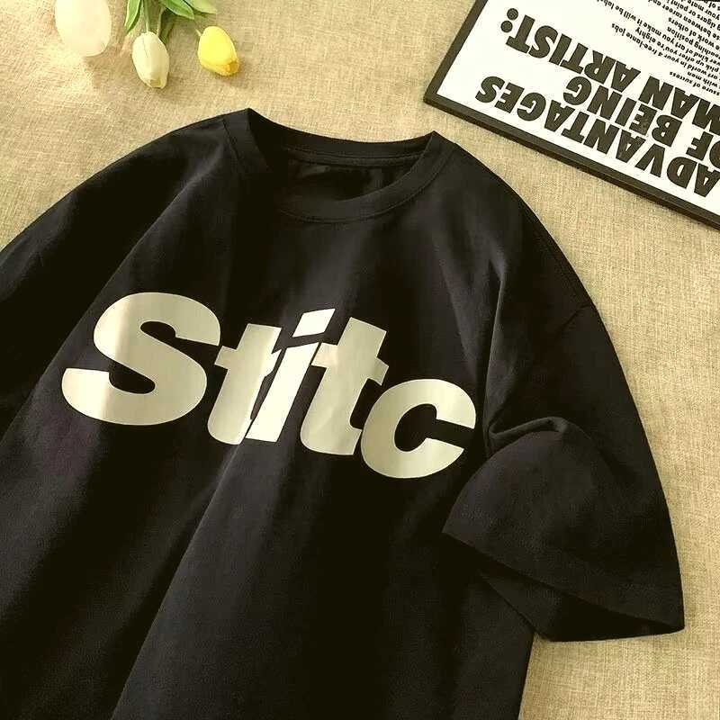 M-8XL Summer Men's Oversized T-shirt Korean Casual Loose Style Letter Print T-shirt Suitable For Both Men And Women Q261015