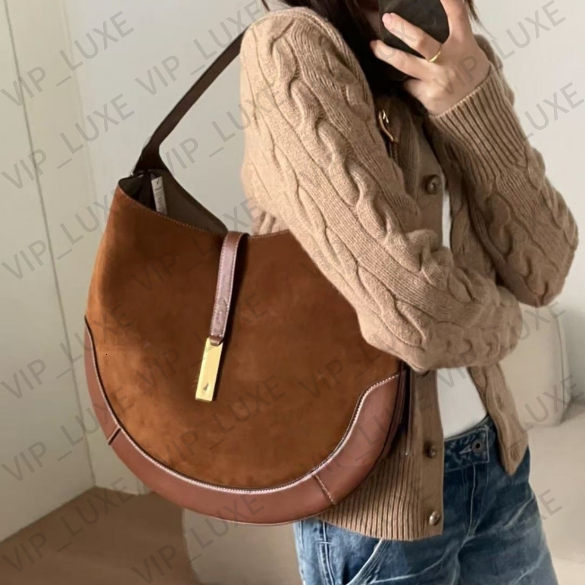 Master Quality Designer Bag Luxury Genuine Leather Polo ID Bag Correct Pony Pattern Handbag Multi Size Shoulder Bag Gift Autumn Winter Fashion Polo