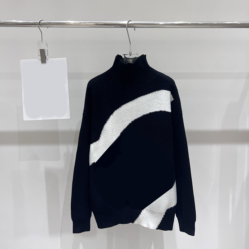 Trendy Black Sweater Pullover Thicken High Neck Jumper Tops Designer Gothic Tops Autumn Versatile Letter Sweater