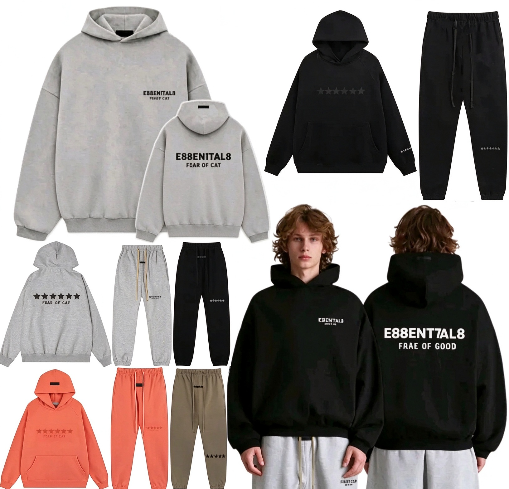 Designer Men essential Hoodie Hoody Set Pants Mens Sweatpants Sweater Homme Pullover Tracksuit Women Unisex Long Sleeve Sweats Puffer Jacket Zip Up