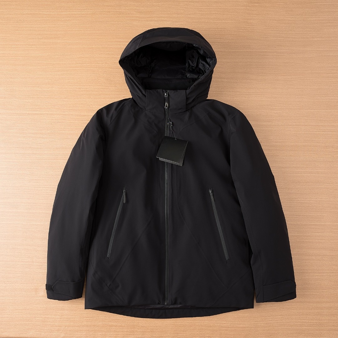 K – doudoune d'extérieur épaisse et chaude, coupe-vent et imperméable, série business haut de gamme, avec fermeture éclair et capuche