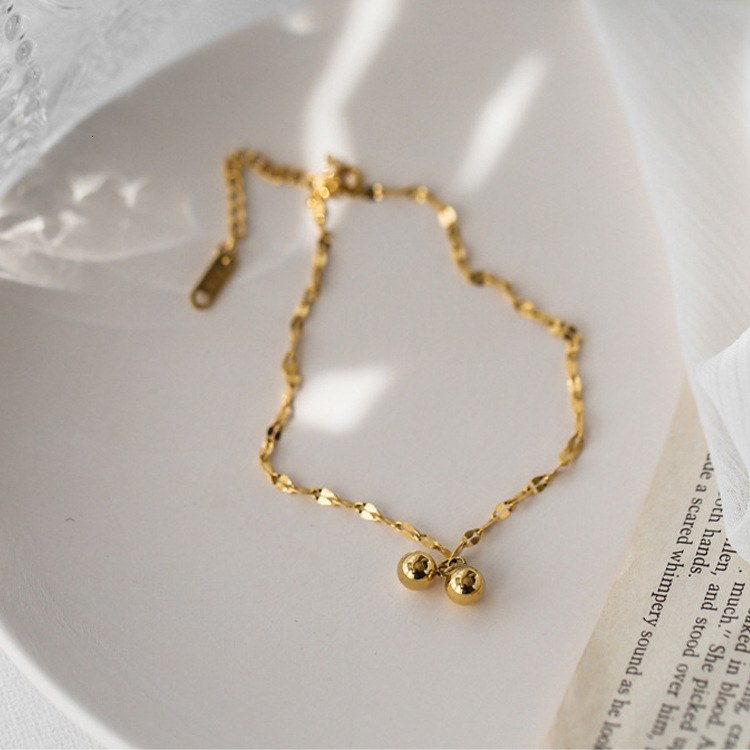 Forest Simple New Small Ball Starry Sky Titanium Steel Anklet For Women Ins Fairy Style Niche High-End Internet Celebrity Foot Jewelry