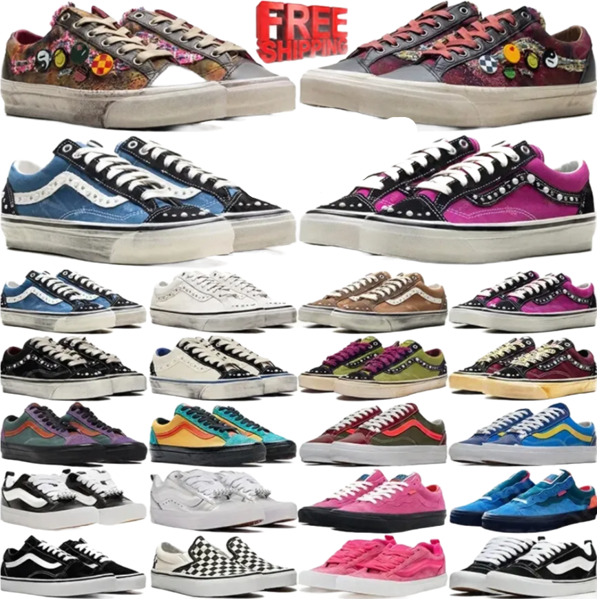 designer shoes Unisex Vintage Distressed Low Top Canvas Skate Shoes Side Stripe Design Street Sneakers Men Women Casual Board Footwear Multi Colors