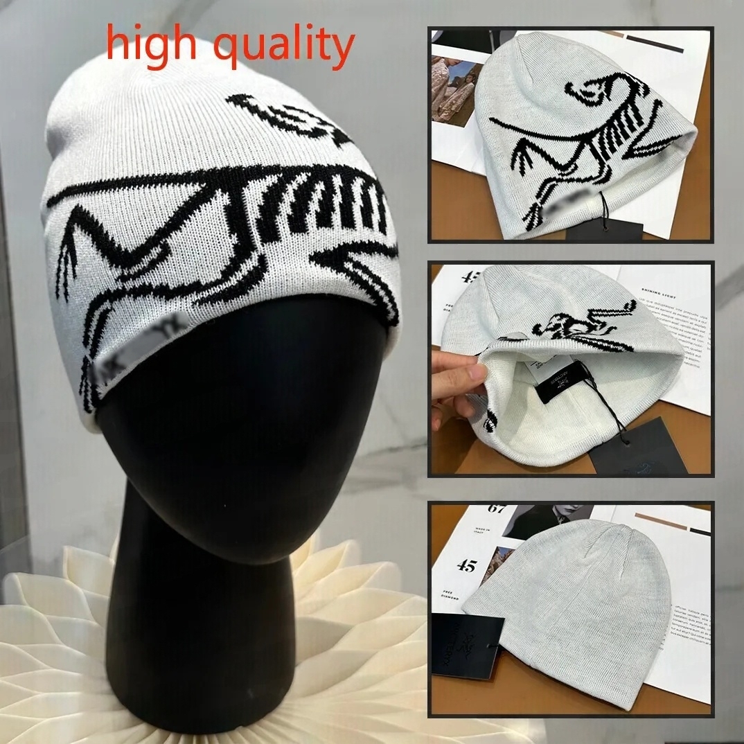 Arc Beanie Designer wool arc hat Classic beanie GROTTO TOQUE Knitted Cashmere Arc Hat Women's Men's Beanie Fashionable embroidery Baseball