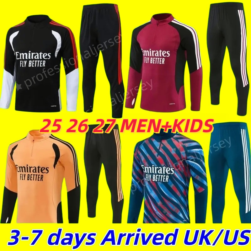 2026 27 new Arsenal designer tracksuit 26 27 mens Kids soccer Chandal Training Sets SAKA 25 26 27 G. JESUS ODEGAARD RICE HAVERTZ PEPE train Sport