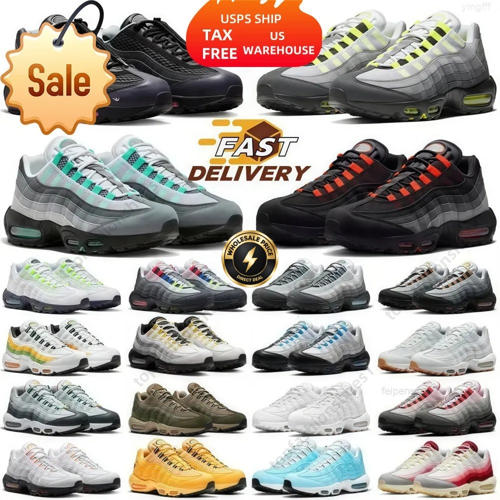 designer shoes 95 95s Men shoes Running Shoes sneakers Neon Hyper Turquoise Triple White Greedy Volt Mens Trainers Breathable Outdoor Sports Footwea