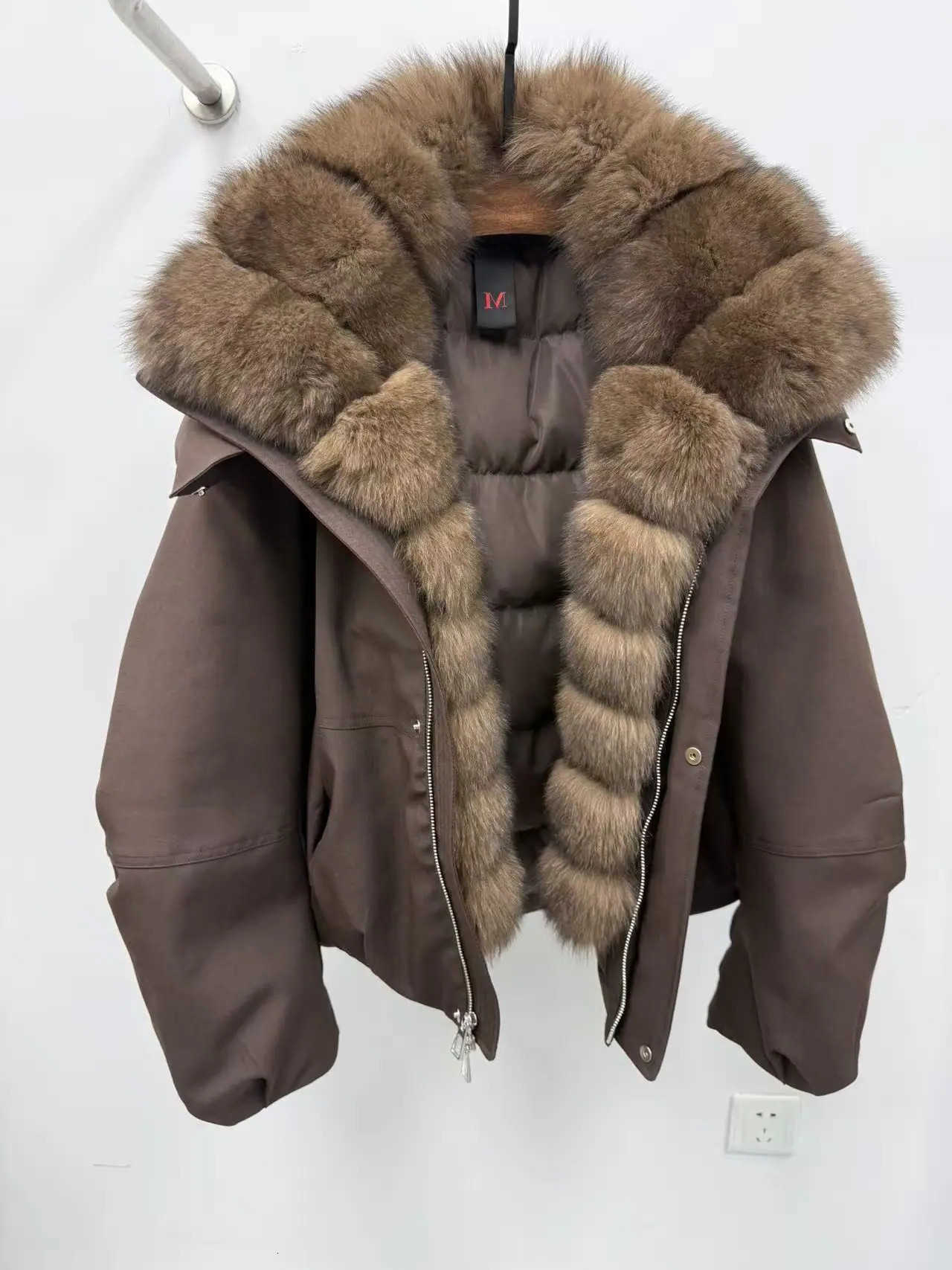 Winter CXFS Hooded Goose Down Jacket Puffer Jacket Fur Collar Thick Women Warm Parka Coat Outwear Female S261014X5HT