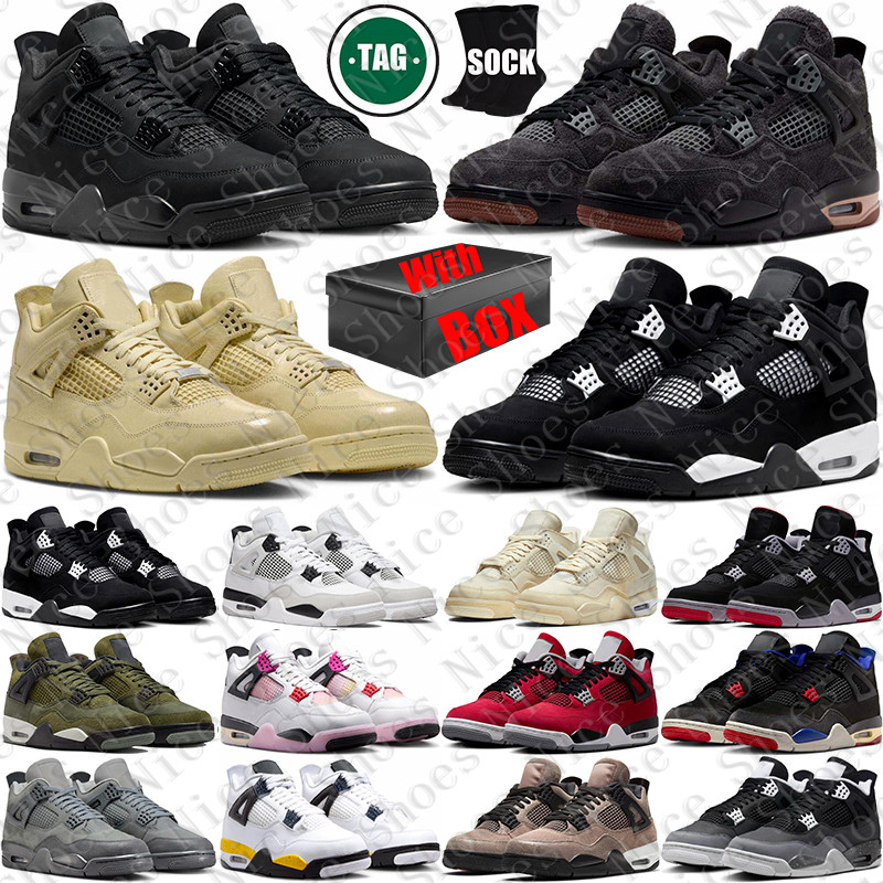 Free Shipping With Box Basketball 4 4s stock x Designer sneakers Sport Shoes for mens womens Black Cats chaussures schuhe scarpe trainers schoenen d