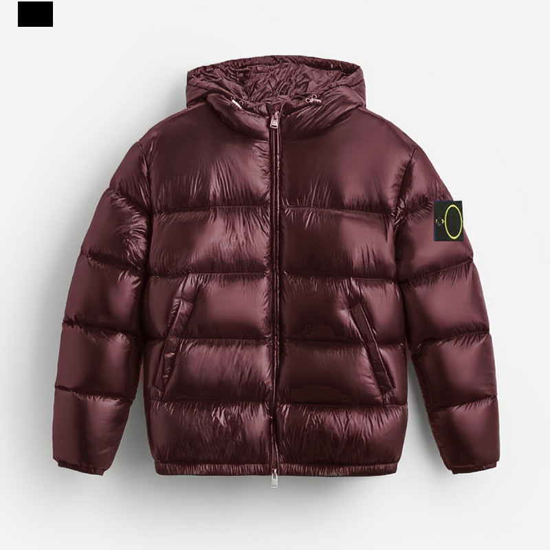 stone Down jacket winter men's and women's windproof, warm, shiny matte fabric new designer style badge men's jacket 2026