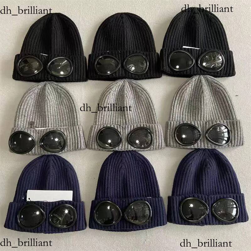 Designer two Lens Glasses Goggles Beanies Men Knitted Hats Skull Caps Outdoor Women Uniesex Winter Beanie Black Grey Bonnet Hot