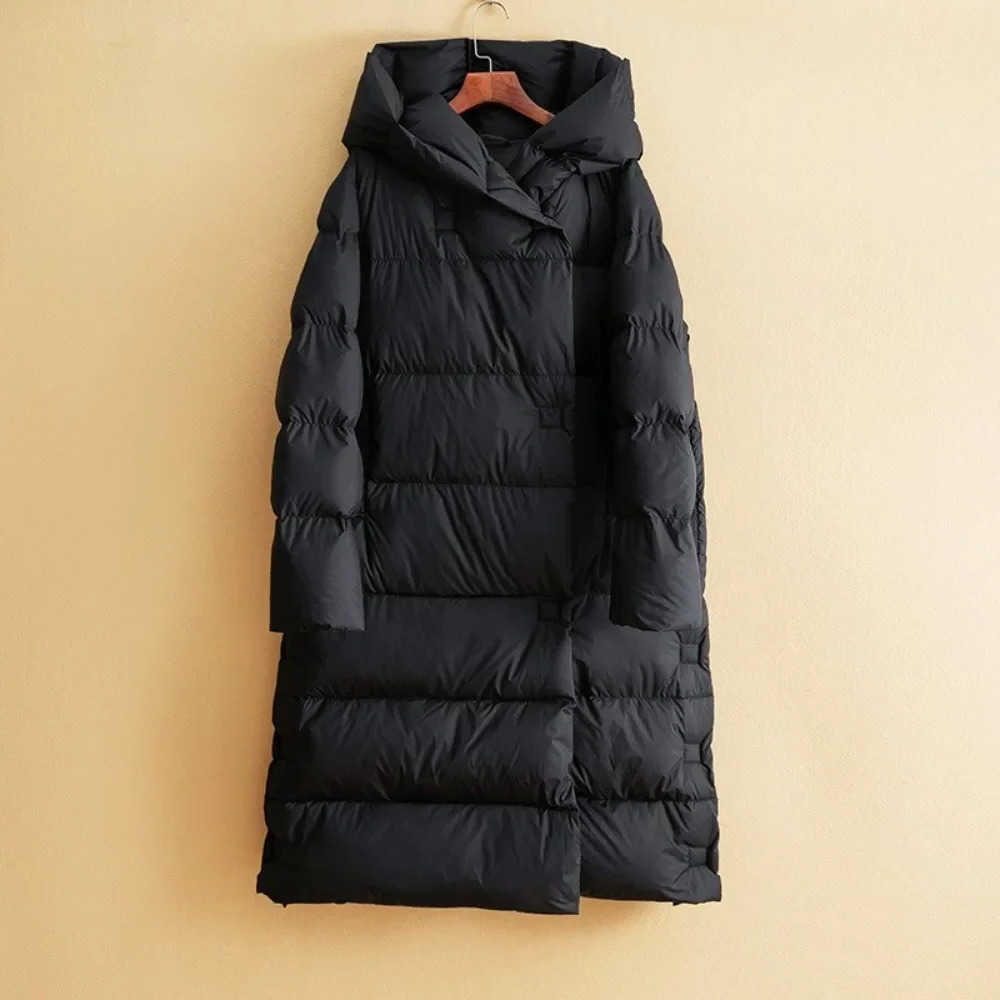 Down 2024 Jacket Women Long Hooded Parkas Coat Lightweight Warm 90 White Duck Coats Winter Overcoat S261014VEEW