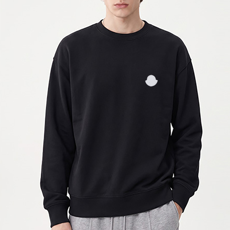 Sweat-shirt unisexe à col rond pour hommes et femmes, coupe ample, couleur unie, pull à manches longues, hauts décontractés sur la poitrine, peti