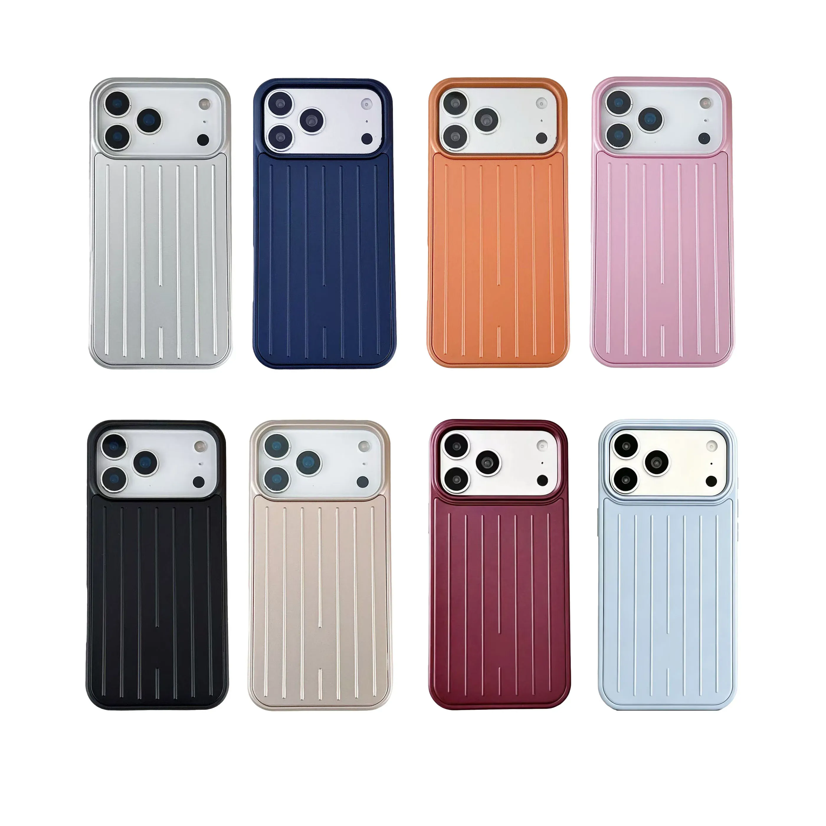 Top Phone Case Designer Valise Bagages Conçu Étui en silicone pour Apple iPhone 18 Pro Max 17 16 15 14 Coque de couverture en alliage d'aluminium