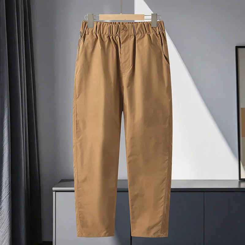 Autumn Khaki Workwear Pants Mens Outdoor Loose Waterproof Hiking Cargo Man Soft Comfortable Trousers 261015