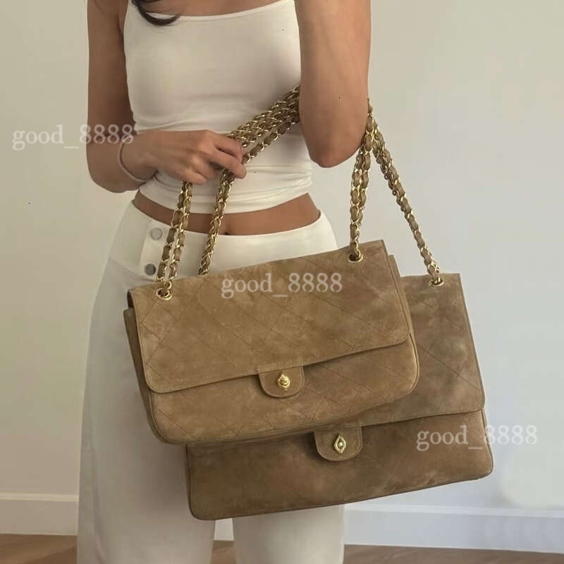 12A Women Designer Maxi Shopping CF Shoulder Bag Classic Flap Vintage Grained Calfskin Handbags Cowhide Leather Airport Tote Bag Luxury Suede brown