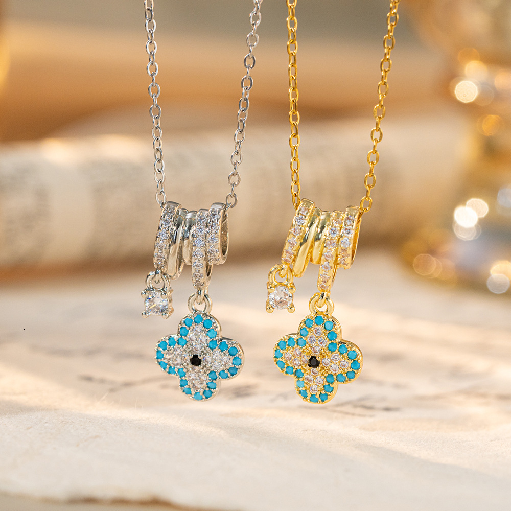 French-Style, Understated Luxury, Classic Four-Leaf Clover Necklace With Delicate Accents, Versatile Elegant Piece That Adds Touch Of Sophistication