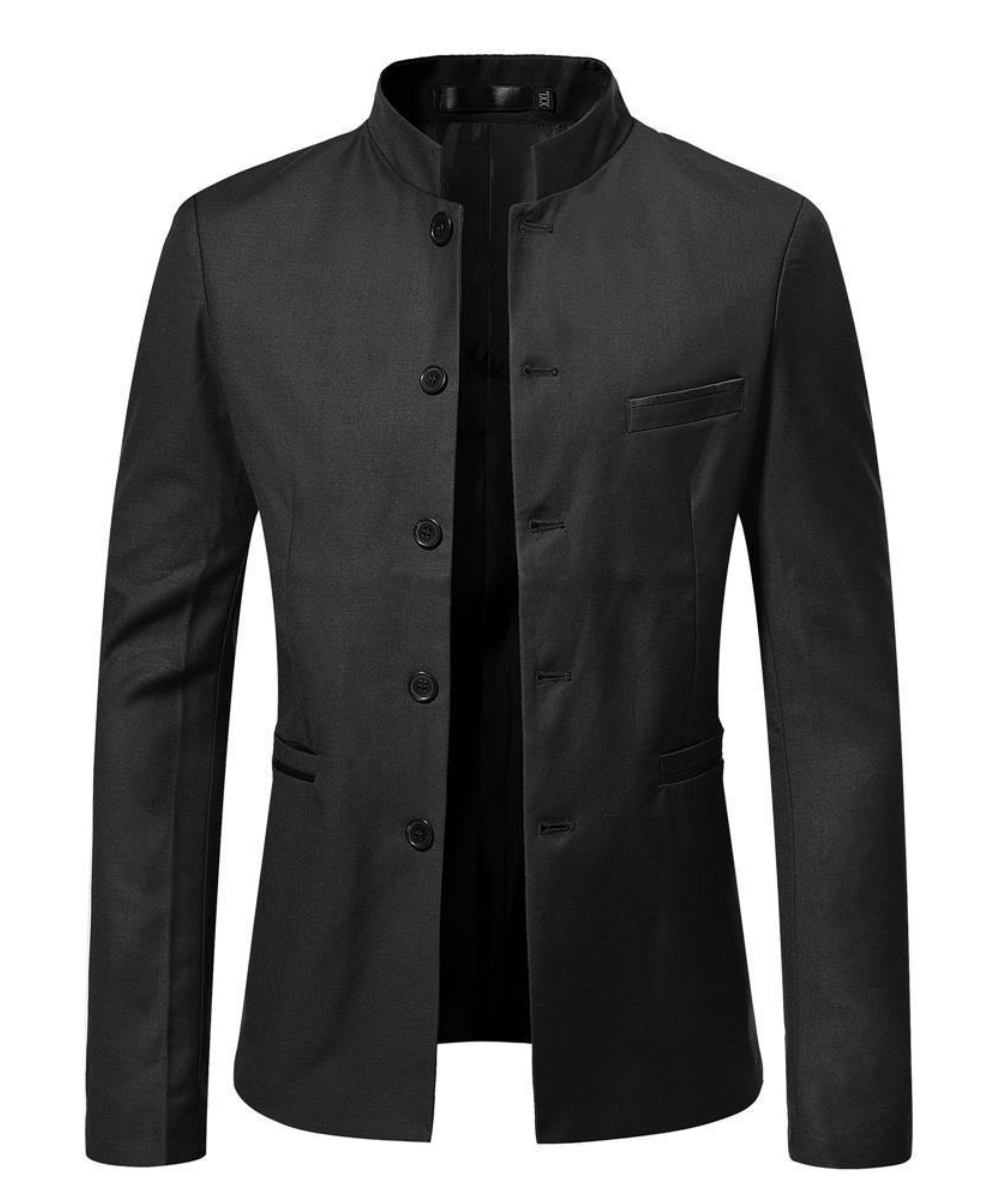 (110) Veste de costume slim à col montant pour hommes printemps/automne