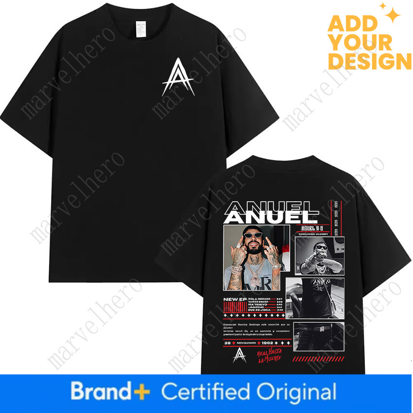 Rapper Anuel AA Album Graphic T Shirt Men S Hip Hop Gothic Retro Short Sleeve T Shirts Clothing High Quality T Shirt