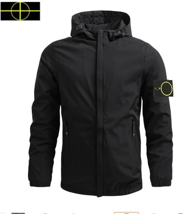 Stone Men's Designer Jacket Zipper Embroidered Winter Men's Fashion Badge Coat
