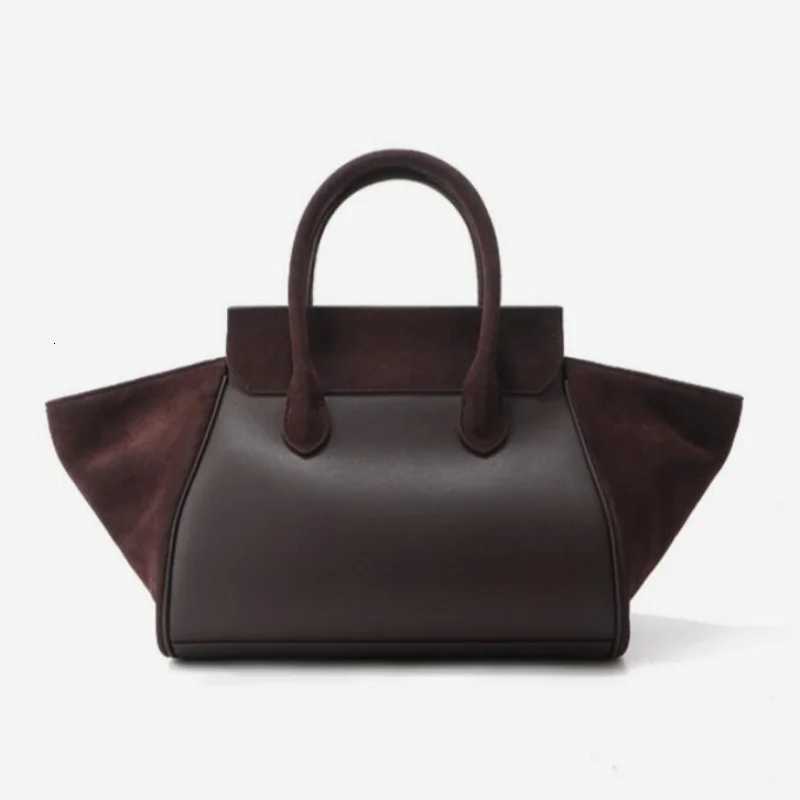 Designer Cow Suede Genuine Leather Totes Casual Handbag Versatile Large Tote for Lady Solid Color Cmuting Shoder Bag Fahsi Crossbody Bags J261016