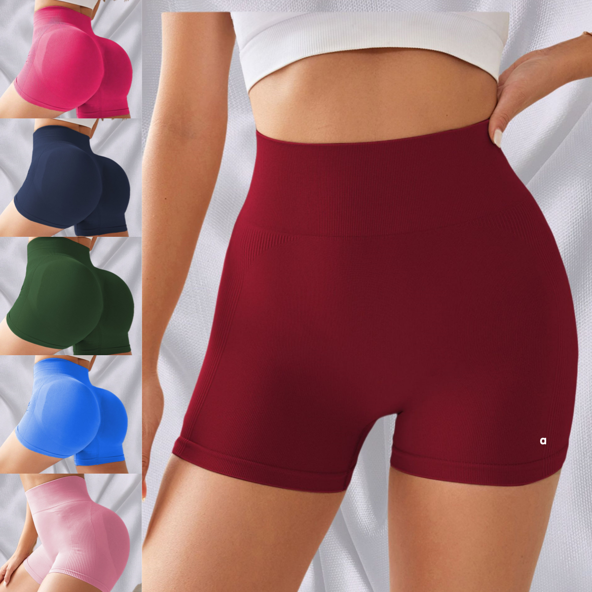 A3131 Butt-Lifting Seamless Yoga Pants High-Waisted Highly Stretchy Solid-Color Breathable Quick-Dry Sports and Fitness Shorts