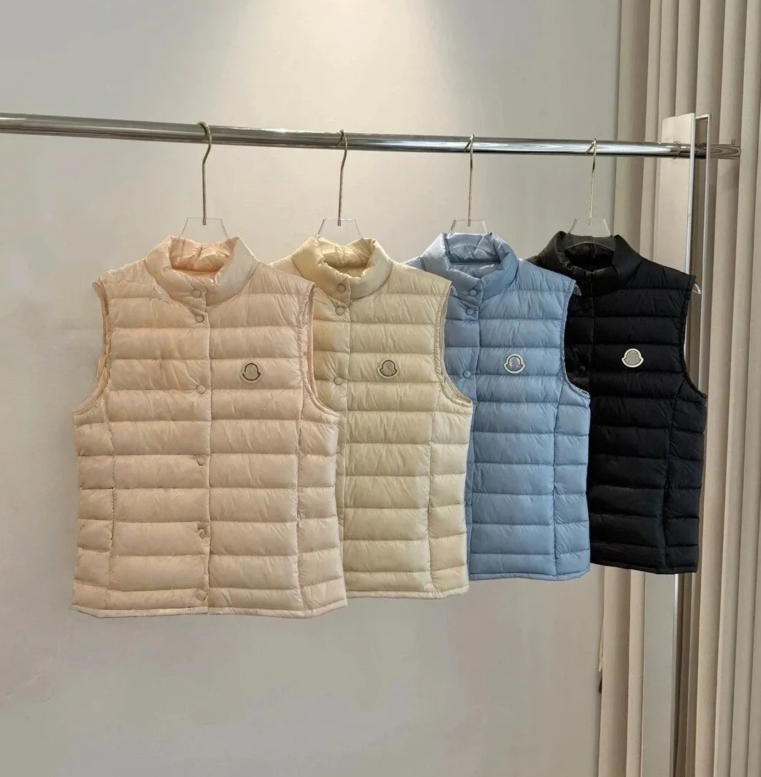 Zipper Stand Collar Puffer Vest Men's Women Lightweight Sleeveless Jacket Winter Warm Solid Color Designer Simple Fashion Down Vest
