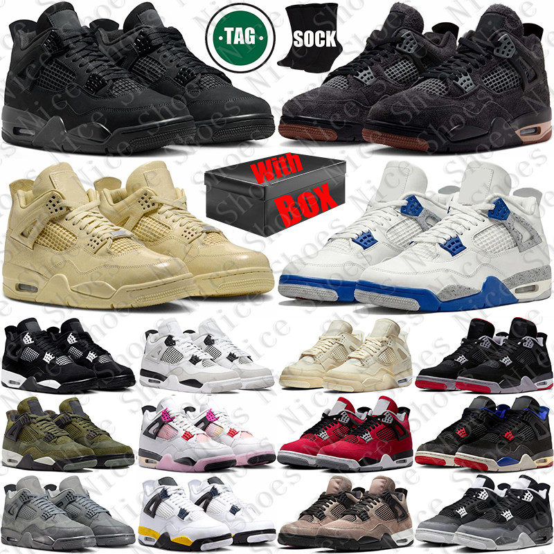 Free Shipping With Box Basketball 4 4s stock x Designer Sport Shoes sneakers d h gate shoe black cats Tour Yellow Light Army London Lemonade for men