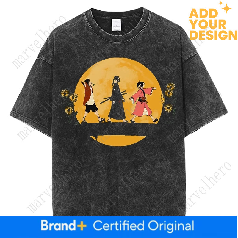 Anime Graphic Samurai Champloo T Shirt Vintage Washed Oversized T Shirts Men S Women S Clothing Short Sleeved Tees