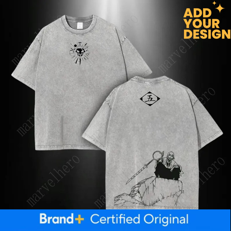 BLEACH Shinji Hirako Graphic Tshirt Men Women Oversized Clothing Short Sleeve T Shirts Washed Tee Harajuku Male T Shirt