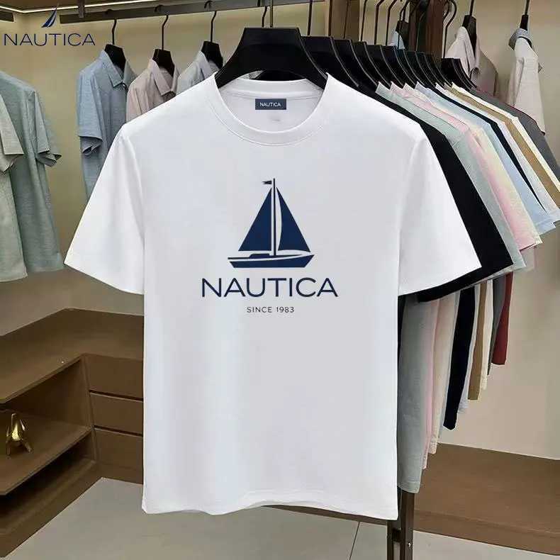 Nautica Cotton T-Shirt with Classic American Sailing Print Casual Men's and Women's Summer Top with Short Sve Clothing Q261015