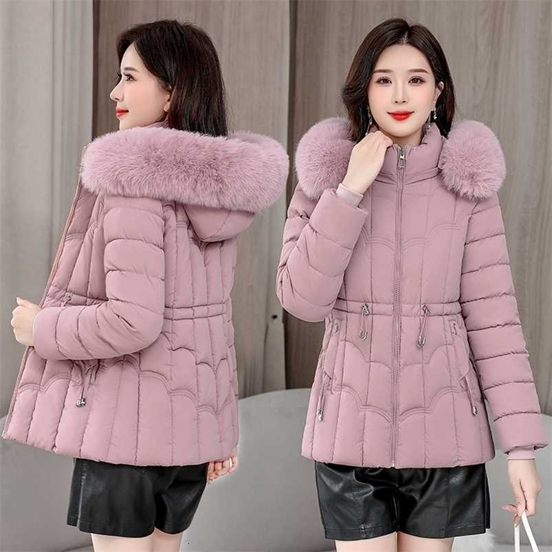 Down Winter Jacket Women Parkas Warm Cotton Padded Coat Ladies Short Overcoat Hooded S261014C0SR