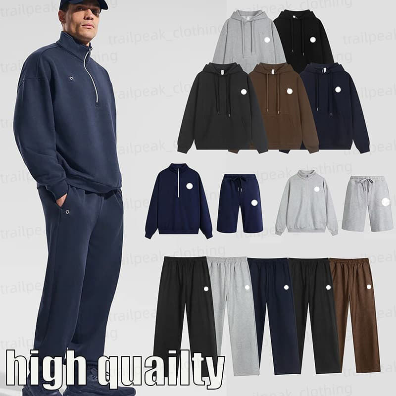 Aloismitys Designer Mens Womens Yoga Outfit Quarter Zip Sweatshirt Sweatpants Pullover Hoodie Jacket Yoga Crew jacket Pants Clothes
