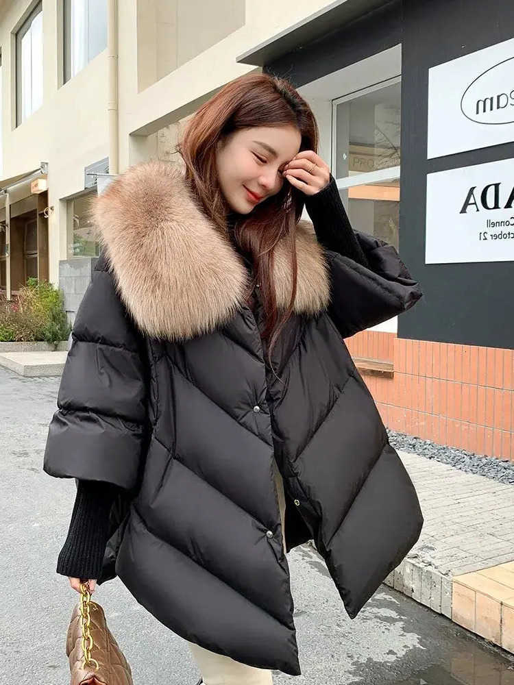 Outerwear Female Down Jacket Overcoat Women Winter Coat 90 White Duck Down Jacket With Big Woolen Collar Coat S26101486JY