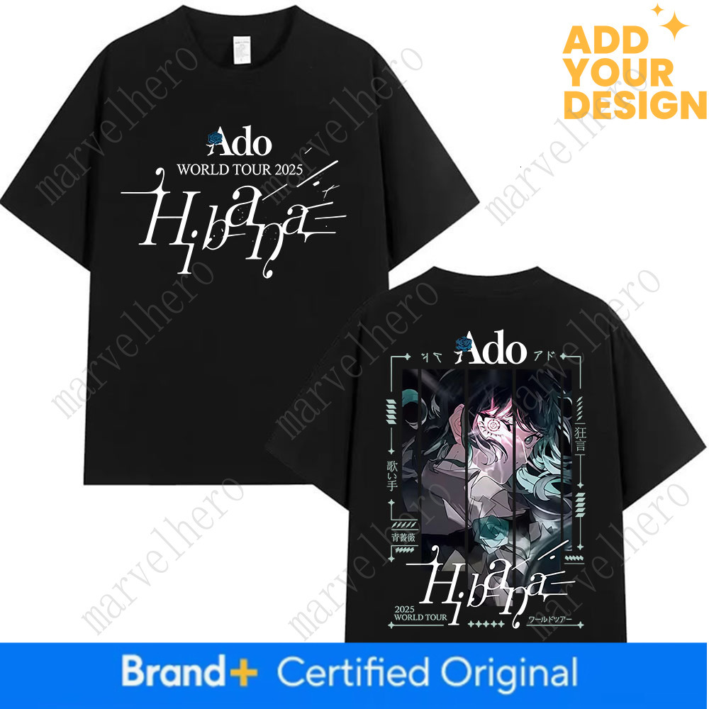Japanese Ado Hibana WORLD TOUR New T Shirts Men Women Clothing Gothic Short Sleeve T Shirt Hip Hop Oversized T Shirt