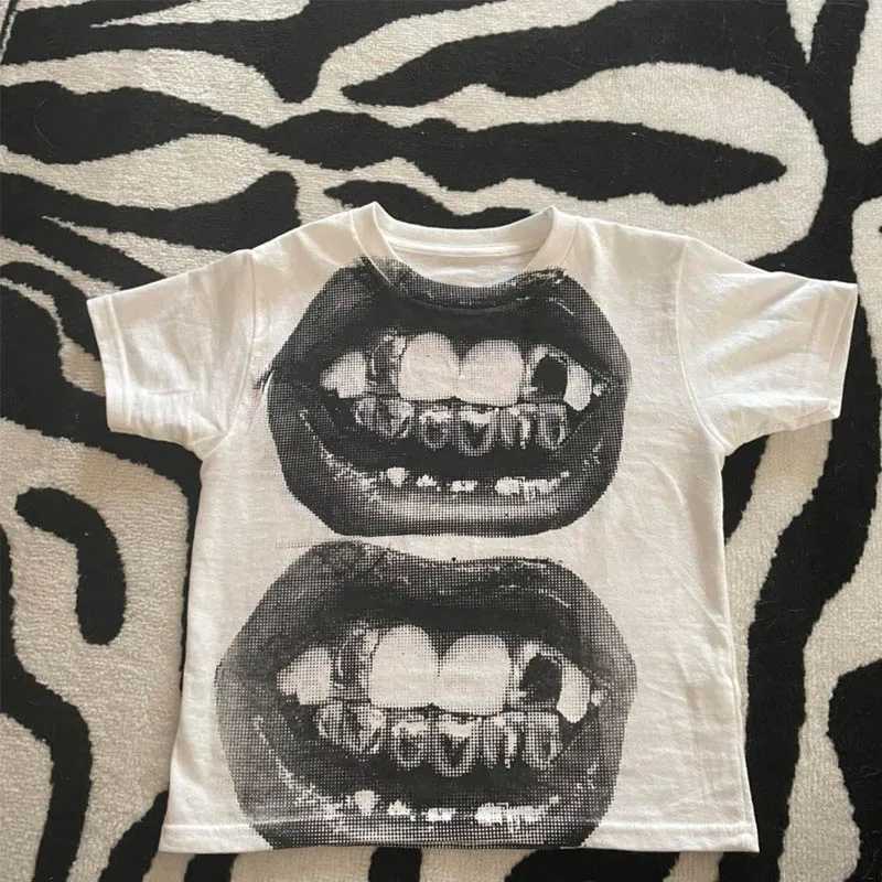 Punk Y2K Short Sve Top Gothic Street T-shirt Women's Leisure Basic T-shirt Women's 2024 Summer Top E s' Gothic EMO Q261015