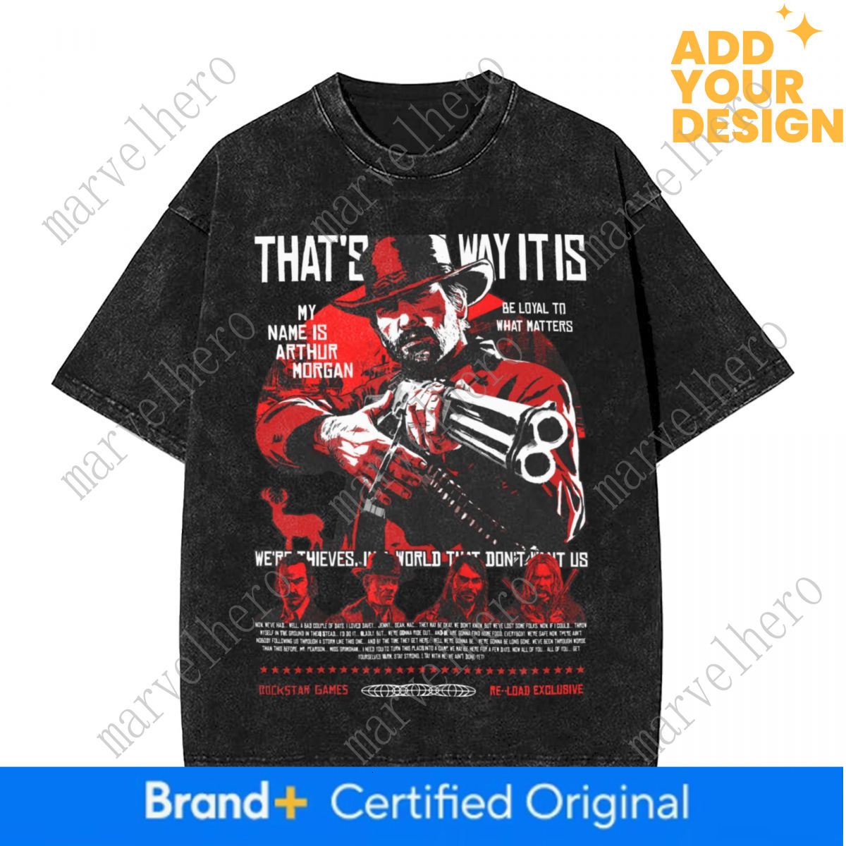 Red Dead Redemption Graphic Oversized Washed T Shirts Short Sleeves Casual Tee Shirt For Men Women Clothing