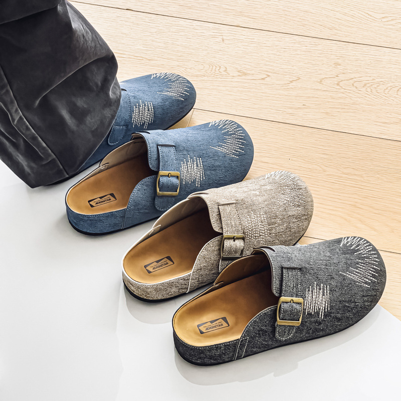 New style Bocken slippers, unique mango-shaped low-top half-trousers, one-piece board shoe for men