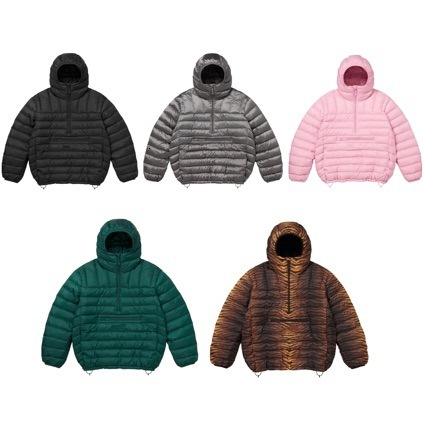 Designer Mens Quilted Down Pullover Half Zip Hooded Lightweight Puffer Jacket Winter Warm Streetwear Outerwear